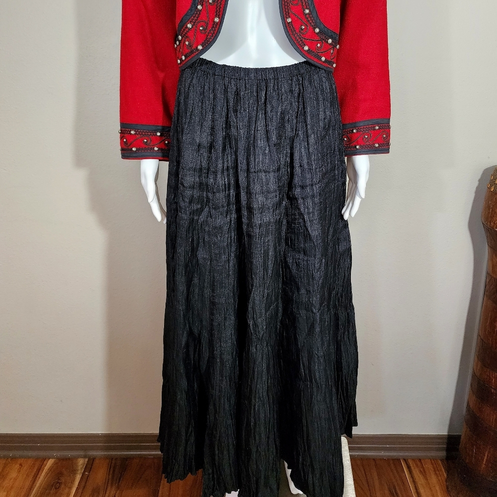 VTG SHARON YOUNG Black Maxi Skirt